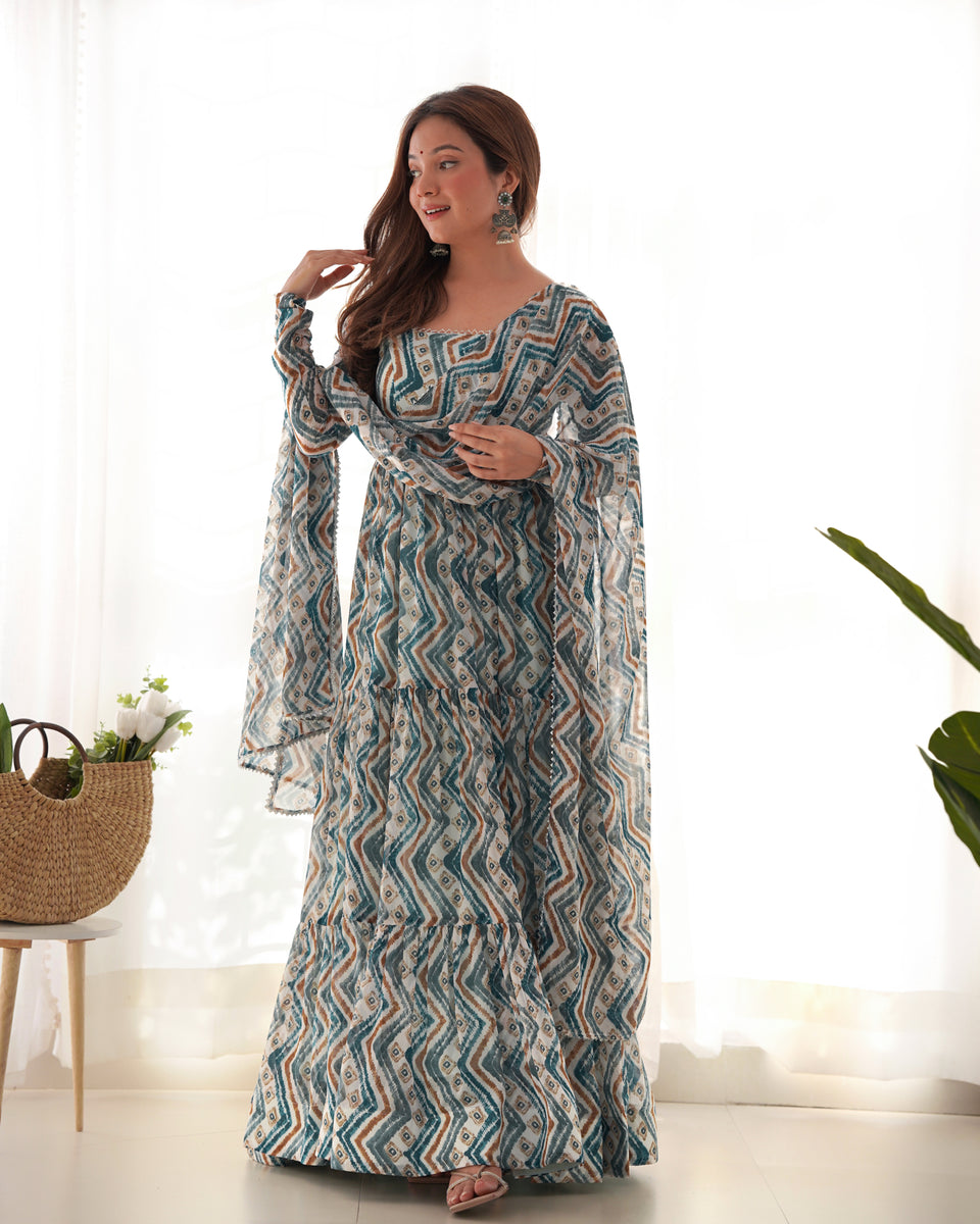 Blue Fox Georgette Anarkali Salwar Suit