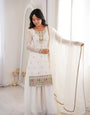 White Pure Soft Crunchy Silk Kurta Suit Set