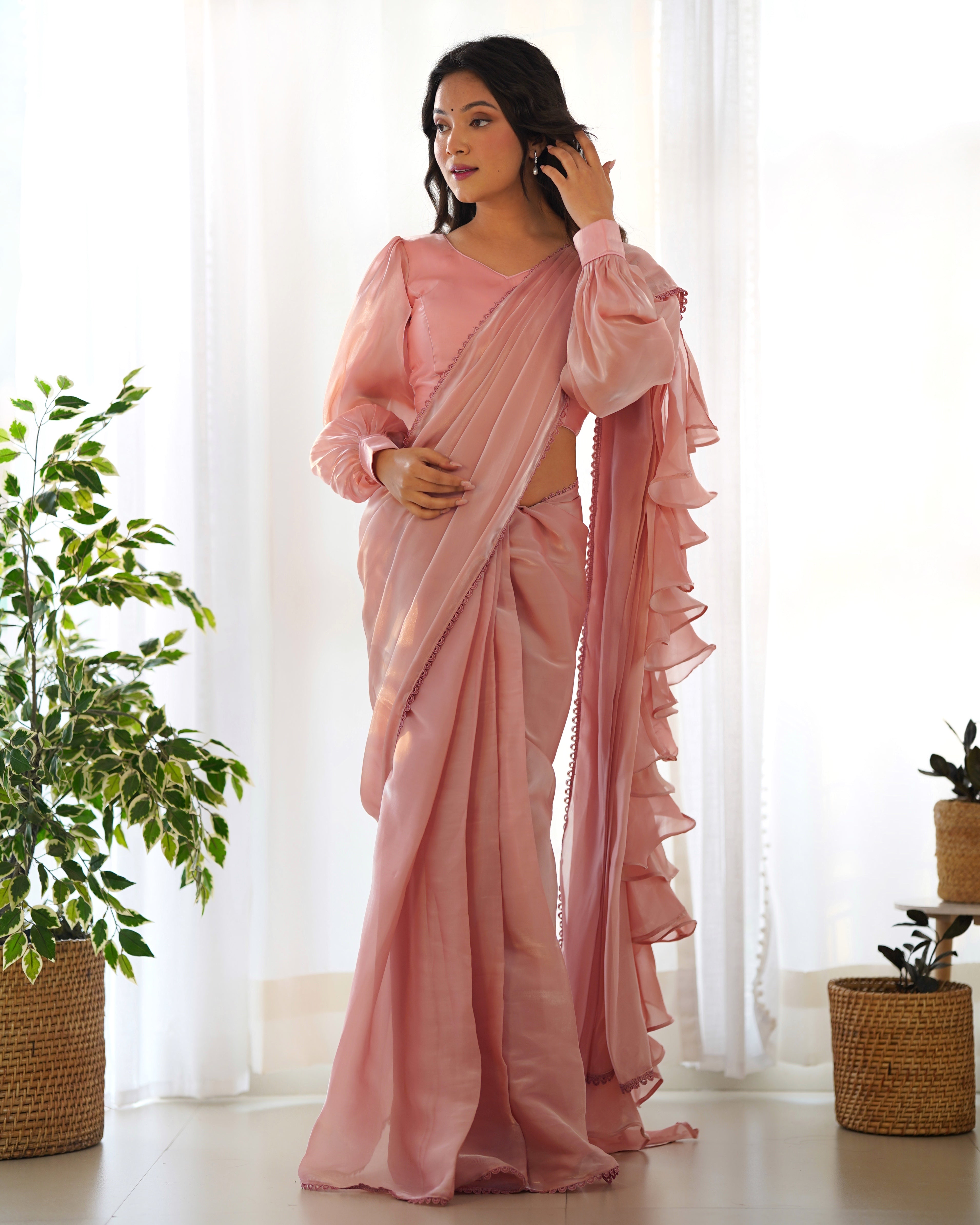 Organza chiffon sarees outlet