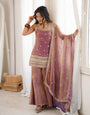 Dusty Pink Frendy Silk Kurta Suit Set With Embroidery Work
